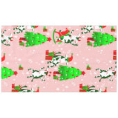 Roze Kerstboom Santa koe Tafelkleed (Voorkant (Horizontaal))