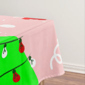 Roze Kerstboom Santa koe Tafelkleed (Voorbeeld)