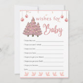 Roze Kerstboom Santa Wishes voor Baby Game Kaart (Voorkant)