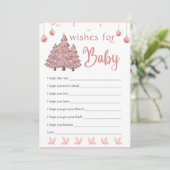 Roze Kerstboom Santa Wishes voor Baby Game Kaart (Staand voorkant)