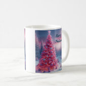 Roze Kerstboom Scene Koffiekopje Koffiemok (Voorkant rechts)