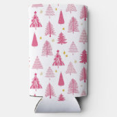 Roze kerstboom seltzer blikjeskoeler (Achterkant)