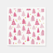 Roze kerstboom servet (Voorkant)