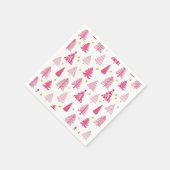 Roze kerstboom servet (Hoek)