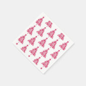 Roze kerstboom servet (Hoek)