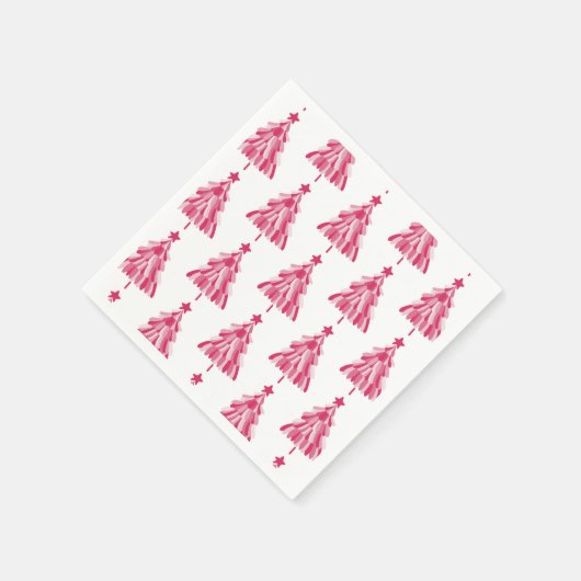 Roze kerstboom servet (Hoek)