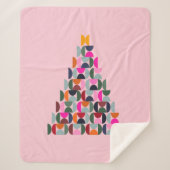 Roze kerstboom sherpa deken (Voorkant)