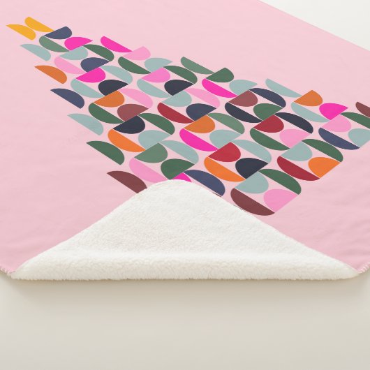 Roze kerstboom sherpa deken (3/4)