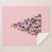 Roze kerstboom sherpa deken (Voorkant (horizontaal))