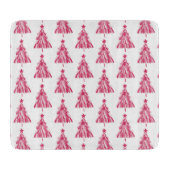 Roze kerstboom snijplank (Voorkant)