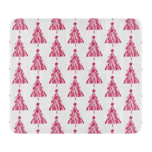Roze kerstboom snijplank (Voorkant)