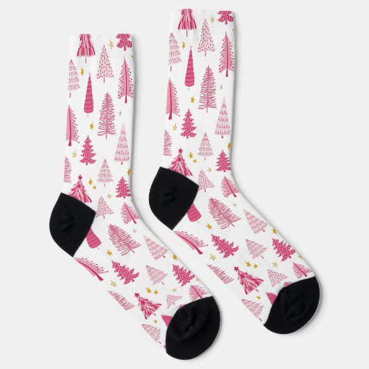 Roze kerstboom sokken (Rechts)