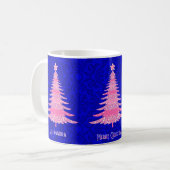 Roze kerstboom - Speciaal gepersonaliseerde sneeuw Koffiemok (Voorkant links)