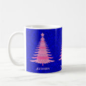 Roze kerstboom - Speciaal gepersonaliseerde sneeuw Koffiemok (Links)
