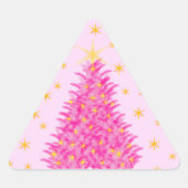 Roze kerstboom sterren sticker (Voorkant)