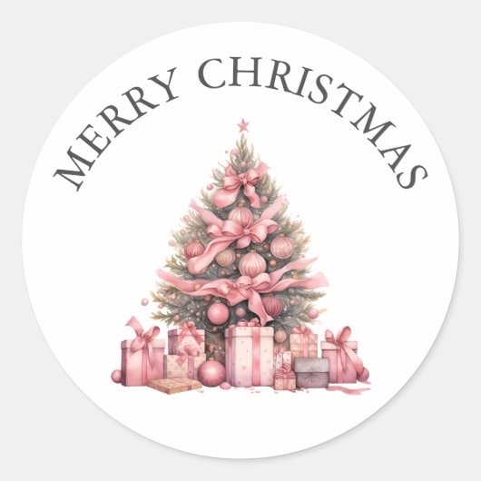 Roze kerstboom Sticker (Voorkant)