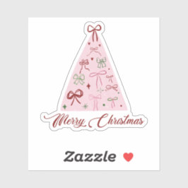 Roze Kerstboom Sticker