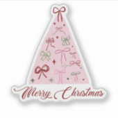 Roze Kerstboom Sticker (Voorkant)
