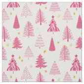 Roze kerstboom stof (Swatch)