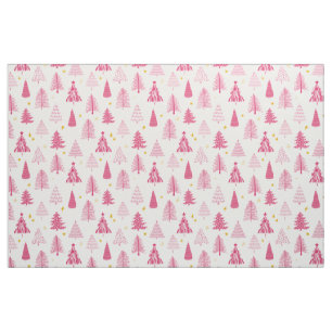 Roze kerstboom stof