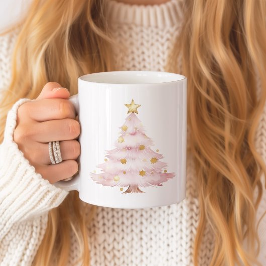 Roze Kerstboom Strik Koffiemok