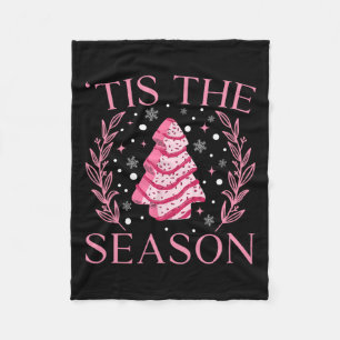 Roze kerstboom taart kerstmis tis de Zeeen Fleece Deken