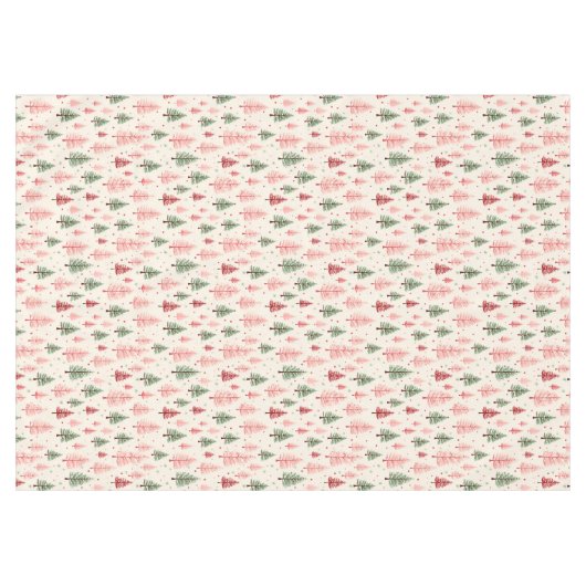  roze kerstboom tafelkleed (Voorkant (Horizontaal))