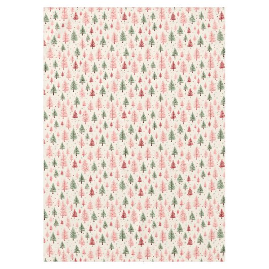  roze kerstboom tafelkleed (Voorkant)