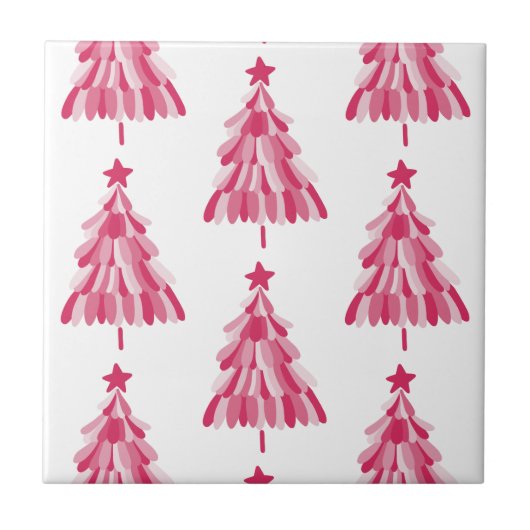 Roze kerstboom tegeltje (Voorkant)