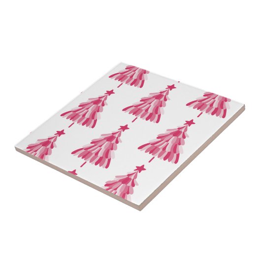 Roze kerstboom tegeltje (Zijkant)