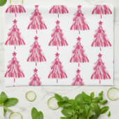 Roze kerstboom theedoek (Gevouwen)