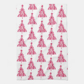 Roze kerstboom theedoek (Verticaal)