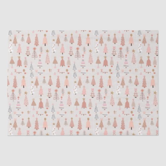 Roze kerstboom tissuepapier (Voorkant)