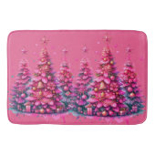Roze kerstboom trendy preppy esthetiek badmat (Voorkant)