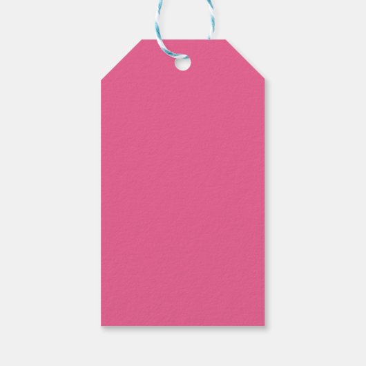 Roze kerstboom trendy preppy esthetiek cadeaulabel (Achterkant)