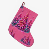 Roze kerstboom trendy preppy esthetiek grote kerstsok (Voorkant (Hangend))