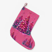 Roze kerstboom trendy preppy esthetiek kleine kerstsok (Voorkant (Hangend))