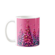 Roze kerstboom trendy preppy esthetiek
