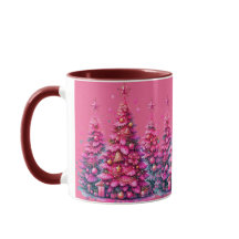 Roze kerstboom trendy preppy esthetiek