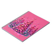 Roze kerstboom trendy preppy esthetiek notitieboek (Linkerzijde)