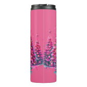 Roze kerstboom trendy preppy esthetiek thermosbeker (Achterkant)