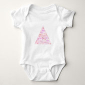 Roze kerstboom typografie romper (Voorkant)
