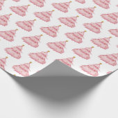 Roze Kerstboom Vakantie Kerstmis Cadeaupapier (Hoek)