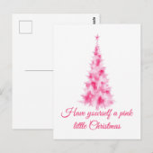 Roze Kerstboom Vakantiegroet Briefkaart (Voorkant / Achterkant)