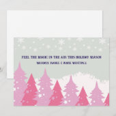 Roze Kerstboom Vakantiegroet Feestdagenkaart (Voorkant / Achterkant)
