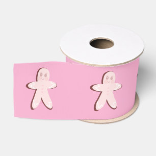 Roze kerstboom van peperkoek grosgrain lint