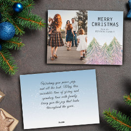 Roze kerstboom Waterverf Kunstfoto Feestdagenkaart