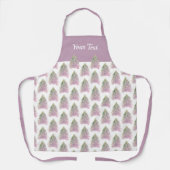 Roze Kerstboom Waterverf Pattern Vakantie Schort (Voorkant)