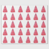 Roze kerstboom wit inpakpapier (Vlak)