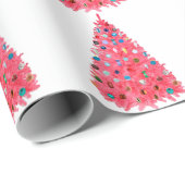 Roze kerstboom wit inpakpapier (Rol Hoek)
